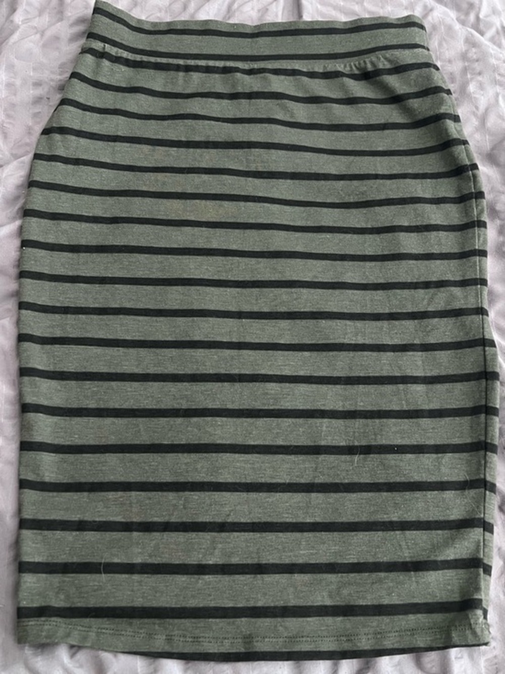 Green and black striped pencil skirt size small